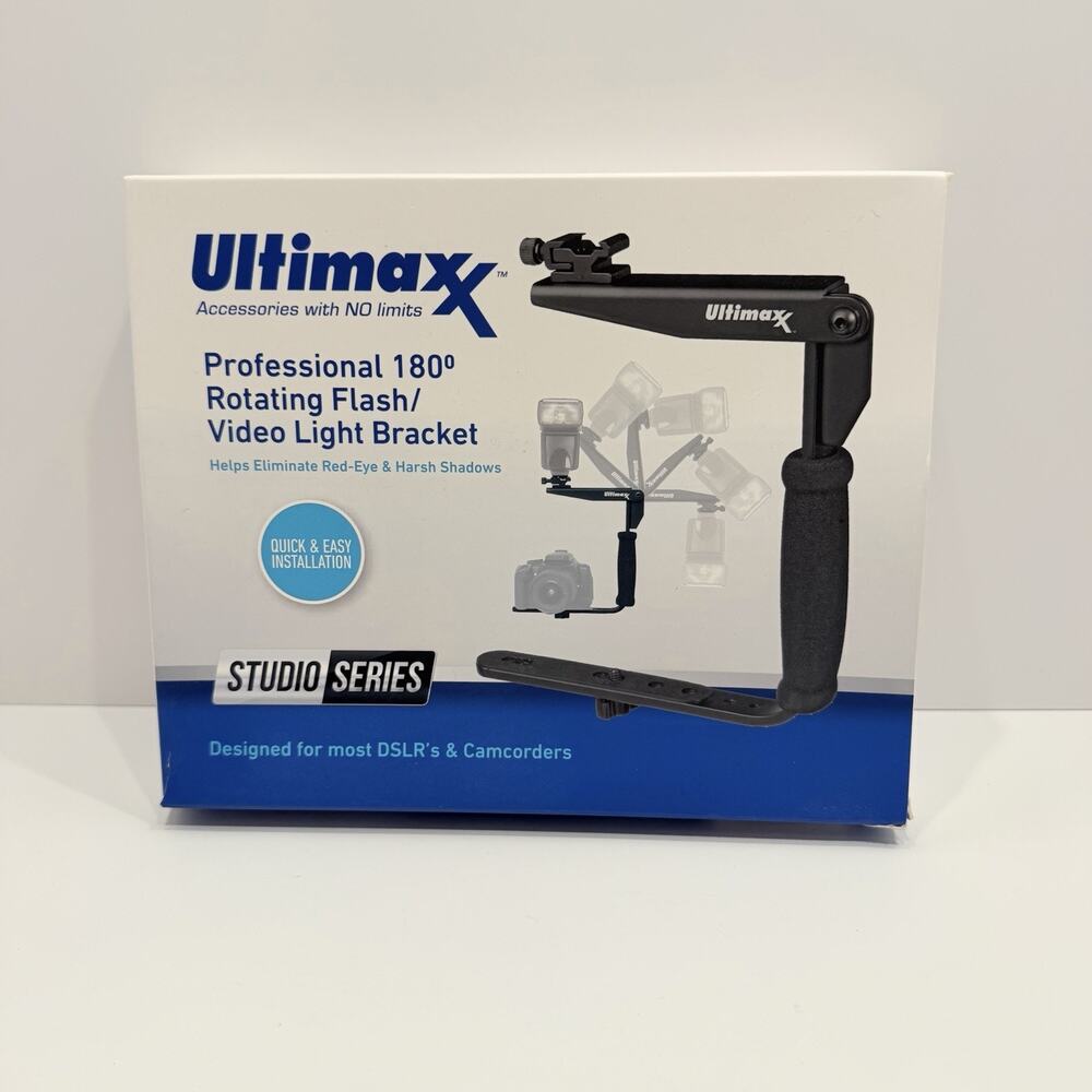 Ultimaxx Flash Bracket Grip Camera Flash Arm Holder Stand for Nikon Canon DSLR